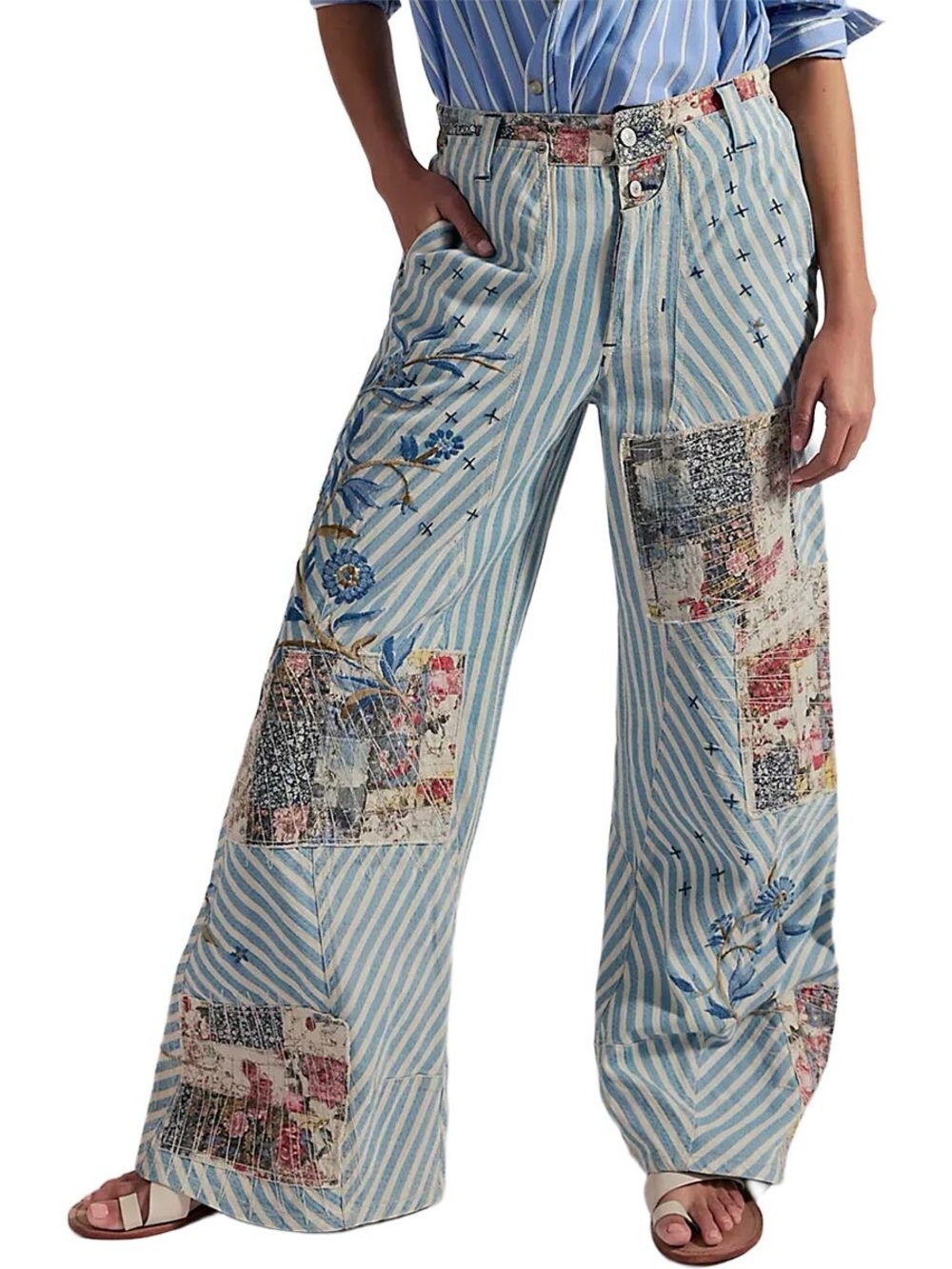 FREE PEOPLE • NWT We The Free Runyon Patched Pant in West Ridge Size 8 flare